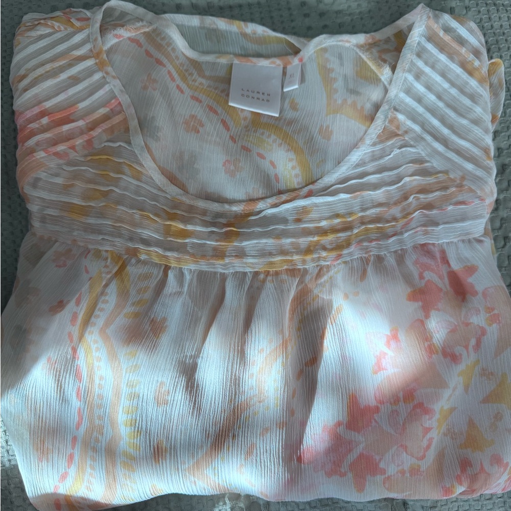 LC Lauren Conrad Pastel Sheer Blouse